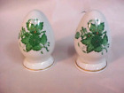 Herend Chinese Bouquet Green Apponyi Flowers Porcelain Salt & Pepper Shakers Set