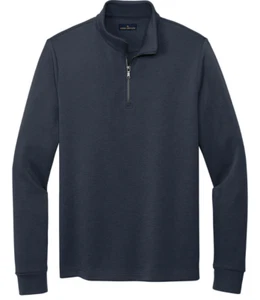 Brooks Brothers Uomo Night Navy Doppia Maglia Quarto Zip - Taglia M - Foto 1 di 4