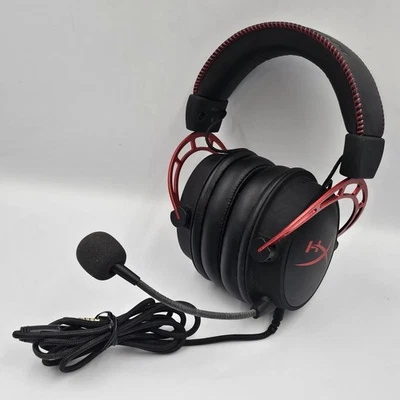 Auriculares para juegos HyperX Cloud Alpha con cable rojo negro CA001 con micrófono y cable auxiliar Foto 1 de 4