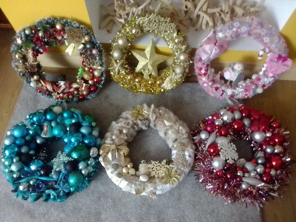 Handmade Christmas Wreaths,40cm Approx Recycled In a Unique Design - Image 1 of 4