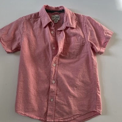 The Children’s Place Boys Pink Short Sleeve Button Down Shirt Size 5/6 - Image 1 of 4