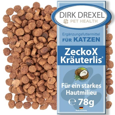 DIRK DREXEL ZeckoX Kräuterlis für Katzen 78g | mit Kräuterextrakten | Kokos & Karde