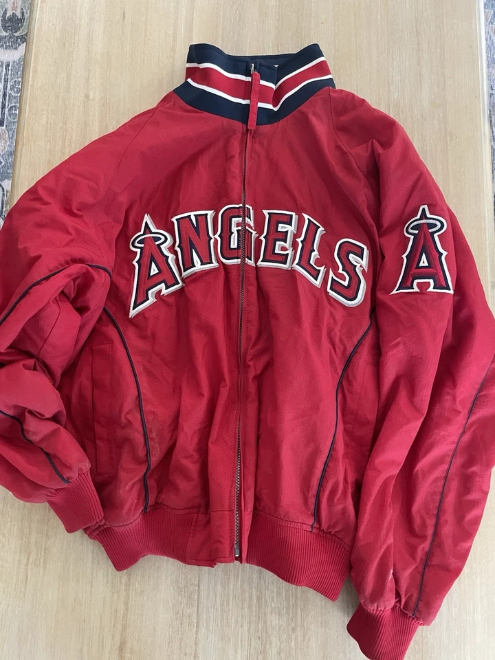  Majestic Anaheim Angels Vintage Windbreaker MLB Baseball Player Issued Large - Image 1 of 3