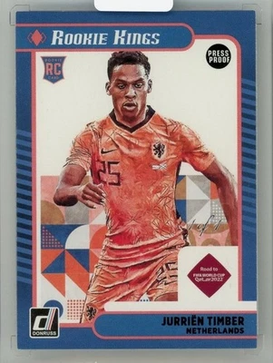 Jurrien Timber  2021-22 Panini Donruss Soccer #18 Rookie Kings 1/1 Netherlands - Image 1 of 2