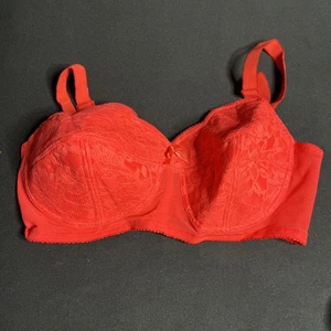 Vintage 80er Adonna JC Penney BH verstellbar rot Spitze Nylon Dessous Retro - Bild 1 von 8