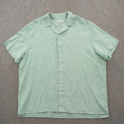 Banana Republic Shirt Mens 2XL XXL Green Button Short Sleeve Linen - Image 1 of 4