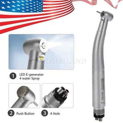 SANDENT Dental LED High Speed Handpiece 4 Holes E Generator Self Power Air Turbine