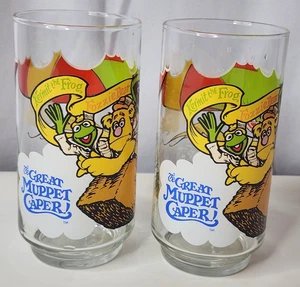 McDonalds The Great Muppet Caper Glass 1981 Gonzo Fozzy Kermit globo Jim Henson - Imagen 1 de 6