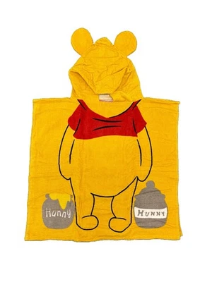 Official Kids Boys Winnie the Pooh Character Hooded Poncho Towel Ages 3 4 5 6 YR - Image 1 of 2