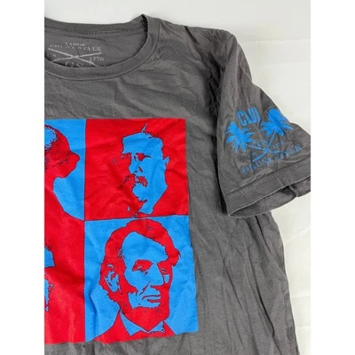 Camiseta Estilo Grunt Grande Hombres Presidentes de Estados Unidos Estampado Gráfico Gris Manga Corta Foto 1 de 4