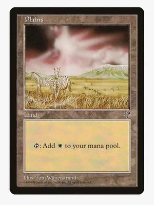 Plains (Zebra Art) | MTG MIR | Basic Land White Mana Old School | MP - Image 1 of 3