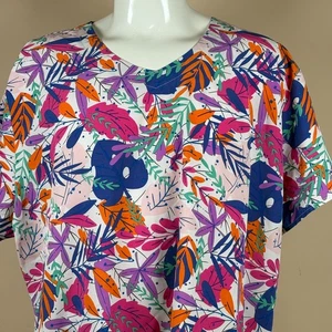 Nurse Scrub Unisex 4XL Tropical Ferns Medical Hospital - Picture 1 of 6