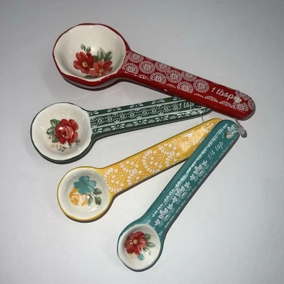 The Pioneer Woman Floral Ceramic Measuring Spoons 4 Piece Set - Image 1 of 4