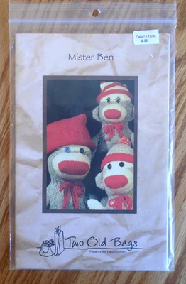 NEW  2007  Two Old Bags "Mister Ben" Sock Monkey Knitting Pattern - Image 1 of 3