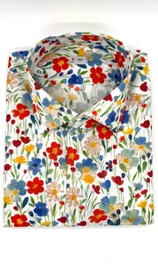 Hemd Handgemacht in Italien Slim Fit Blumen - Bild 1 von 9
