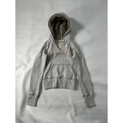 Sudadera con Capucha Abercrombie Fitch Y2K Elena Gilbert Gris Forrada de Piel Juniors XL Foto 1 de 4