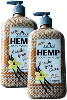 Two Bottles Malibu Hemp Vanilla Bean Cheer 18oz Moisturizer Lotion *NEW* - Image 1 of 2