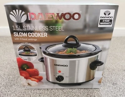 Olla de cocción lenta 3 ajustes de calor acero inoxidable plata compacta 100W - 1,5L - Imagen 1 de 4