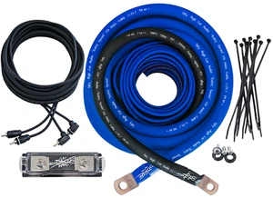 Sky High Car Audio CCA 1/0 E-Series Amp Kit BLUE - Picture 1 of 5