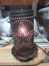 Punched Tin Star Electric DARK BROWN  Primitive Rustic Light 7"