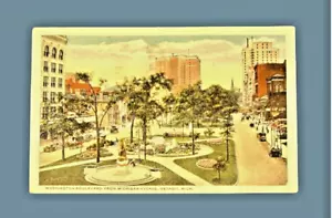 Detroit MICHIGAN Postcard • Washington Boulevard from Michigan Ave • Posted 1916 - Picture 1 of 2