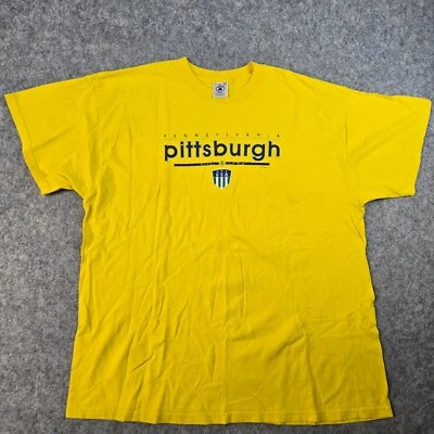 Camisa Amarilla De Colección Años 90 Pittsburgh Pennsylvania Steel Town Talla XXL Steelers Penguins Foto 1 de 4