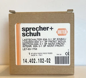 Sprecher Schuh Disconnect Switch LE7-63-1753 - 600VAC 63A MISSING PLASTIC SHAFT - Picture 1 of 7