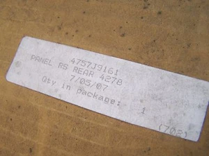 COLEMAN/FLEETWOOD ROADSIDE REAR BODY PANEL 4378 - Picture 1 of 3
