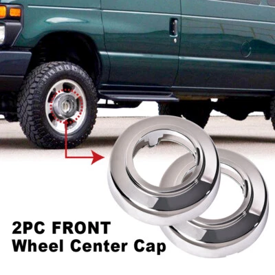 2Pcs Front Wheel Center Cap Fit For Ford 1994-2008 E150 E250 E350 F250 F350 4WD - Image 1 of 4