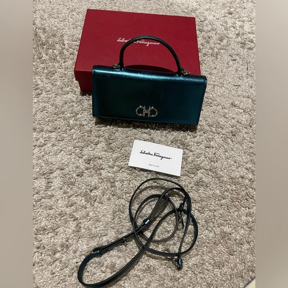 Authentic Salvatore ferragamo 2way wallet clutch mini leather bag - Image 1 of 4