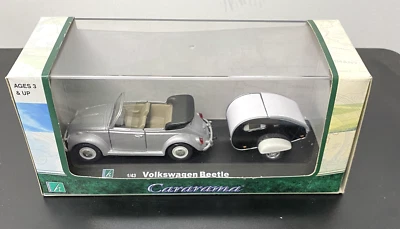 Cararama Volkswagen Beetle con remolque VW Diecast Hongwell 1:43 sellado de fábrica Foto 1 de 4