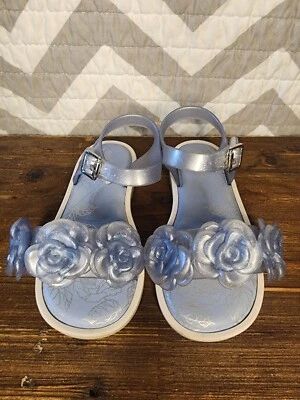 Sandalias Mini Melissa Mini Mar III Azul Brillo Flor Niñas Pequeñas 9 EE. UU. Foto 1 de 3