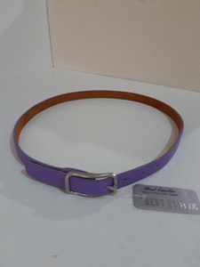 Cinturón mujer violeta de piel y vinilo BEST EMILIE nuevo con etiqueta 85×2cm