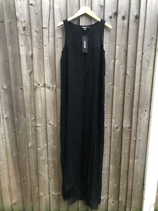 DKNY Black Maxi Silk Combo Dress - Picture 1 of 12