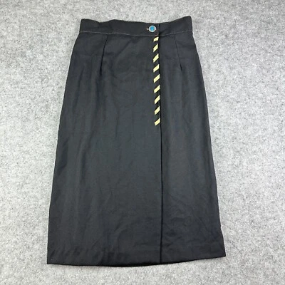 Vintage Melrose Maxi Wrap Skirt Womens 10 Black Retro Western Cowgirl USA Made - Image 1 of 4