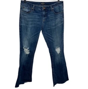Pantalones de mezclilla Dear John Distressed Flair lavado medio para mujer talla 30 - Imagen 1 de 5