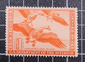 Scott RW11 1944 $1.00 Duck Stamp OG MH Nice Stamp SCV $45.00 - Picture 1 of 2