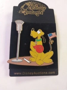 Disney Auctions Pin Baseball Series Pluto With Microphone And Flag LE 100 WOW🔥 - Picture 1 of 14