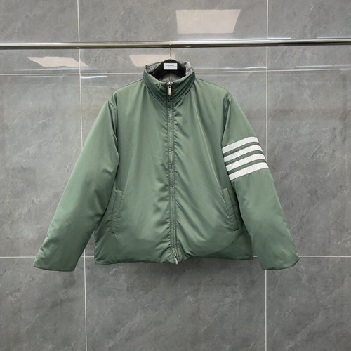 Piumino cardigan donna Thom Browne quattro barre collo alto zip