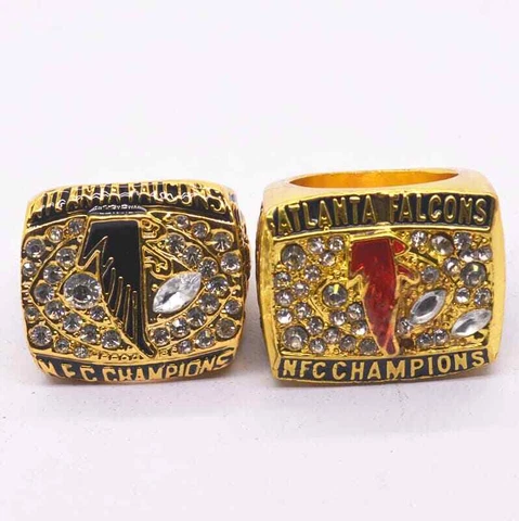 2 pcs rings Atlanta Falcons + box NFL Super Bowl REPLICA Ring Cover