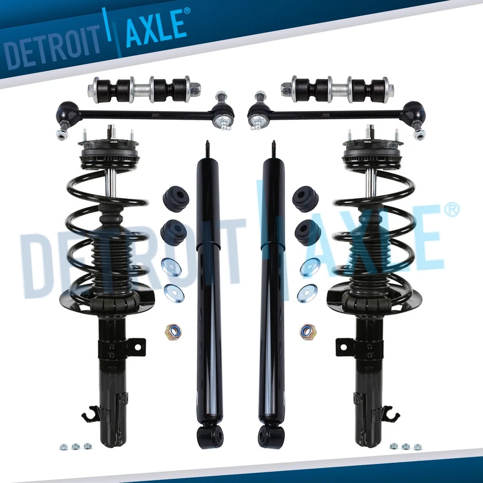 Front Struts w/ Coil Spring Rear Shocks Sway Bar Links for 2008-2011 Ford Focus - Image 1 of 4
