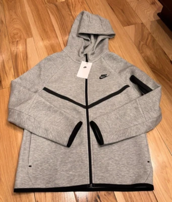 Nike Sportswear Big Kids Tech Fleece Hoodie Heather Grey HV5867 063 KIDS XL - Image 1 of 4