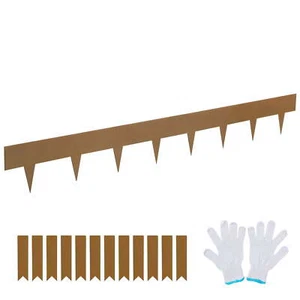 Metal Garden Border, Set of 10, Steel Lawn Edging Strips, Each 39.6" L x 2" H, - Picture 1 of 5