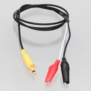 Audio 3.5mm 1/8" TS plug to +/- Dual 27mm Alligator Clip RG316 Test Cable 3FT - Picture 1 of 5