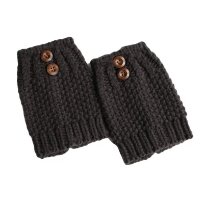 Mujeres Invierno Cálido Calentador de Piernas Crochet Botón Calcetines Tejidos Bota Puños Calcetines Cortos Foto 1 de 4