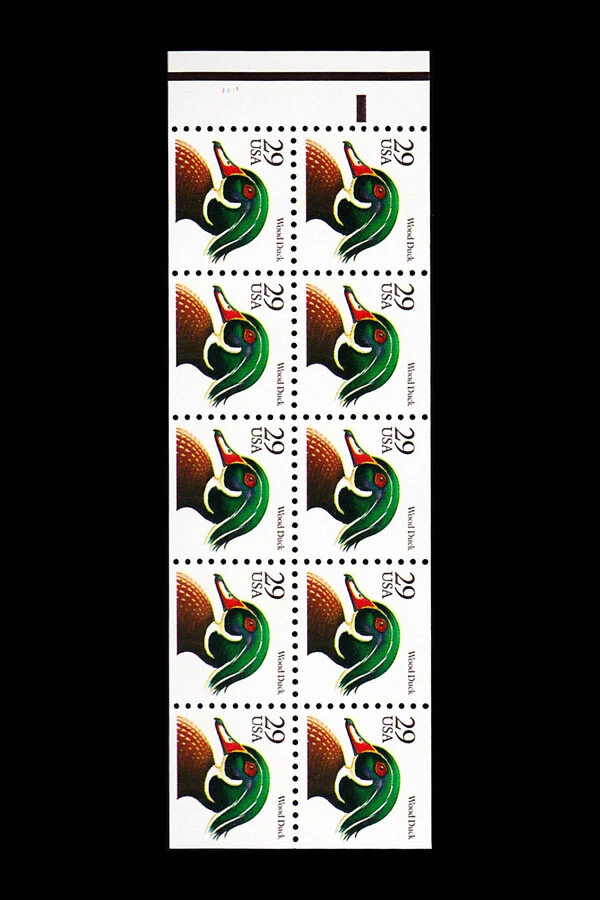 USA 1991 WOOD DUCK (BLACK) #2484a BOOKLET PANE MNH - Image 1 of 1