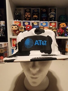 90's Vintage ROYCE'S AT&T Trucker Snapback Hat Cow Print - Picture 1 of 7
