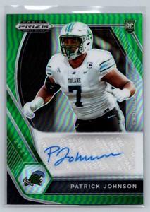 Patrick Johnson Prizm Draft 2021 DPA-PAT Tulane AUTO RC GREEN COLOR MATCH