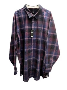 Hugo Boss Long Sleeve Shirt Purple Blue Plaid Ronni_53F_BT 50466879 Big $138 - Picture 1 of 5