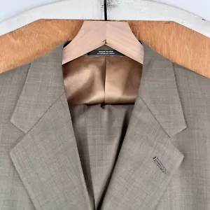 Austin Reed Suit Mens 43L Tan 2 Button 100% Wool Pants 38x29 Pleated Business - Picture 1 of 21